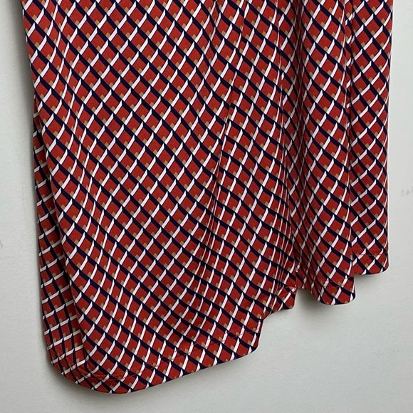 Banana Republic Factory Red Print Twist Faux Wrap Dress Women's Size M - Picture 6 of 14